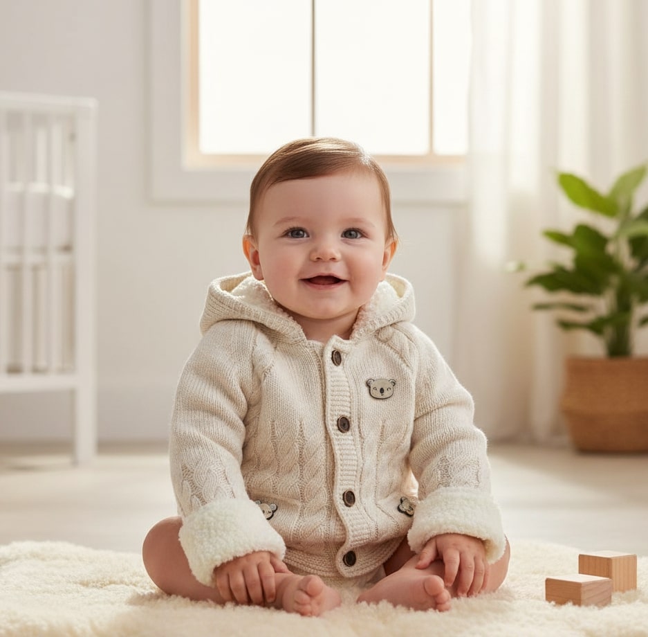 "Koala" Knitted Hooded Cardigan [6M - 2Y]