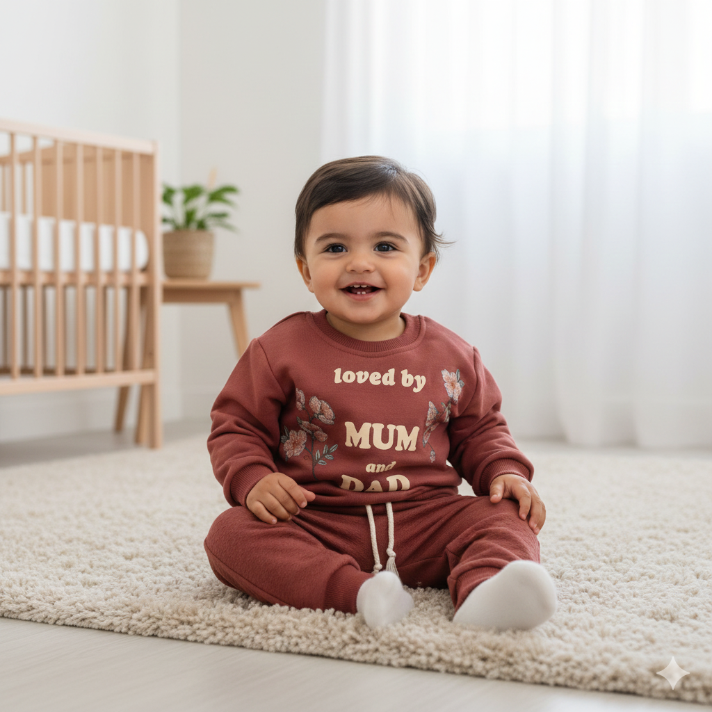 "Mom and Dad" 2-Piece Sweatshirt and Jogger Set [6M - 2Y]