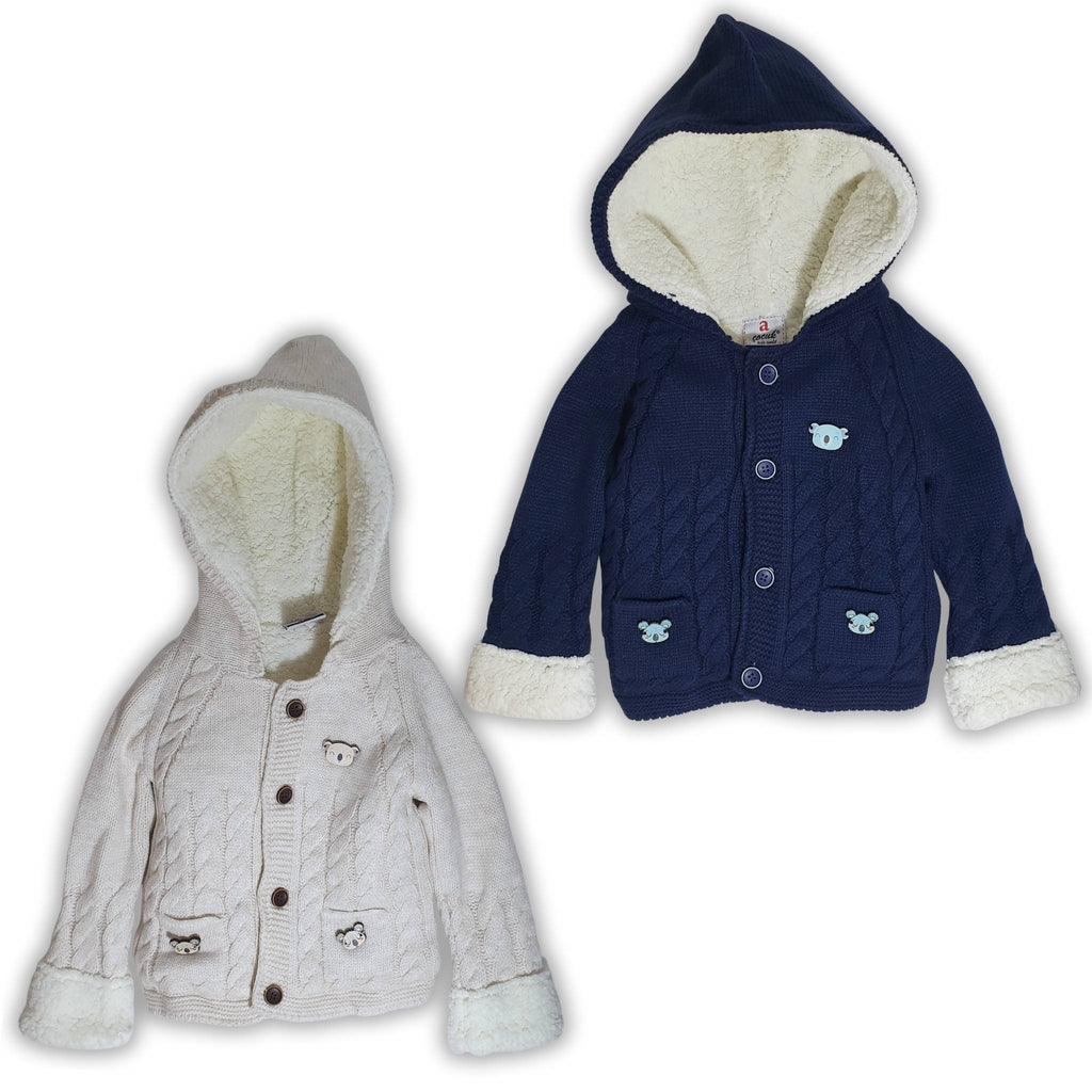 "Koala" Knitted Hooded Cardigan [6M - 2Y]