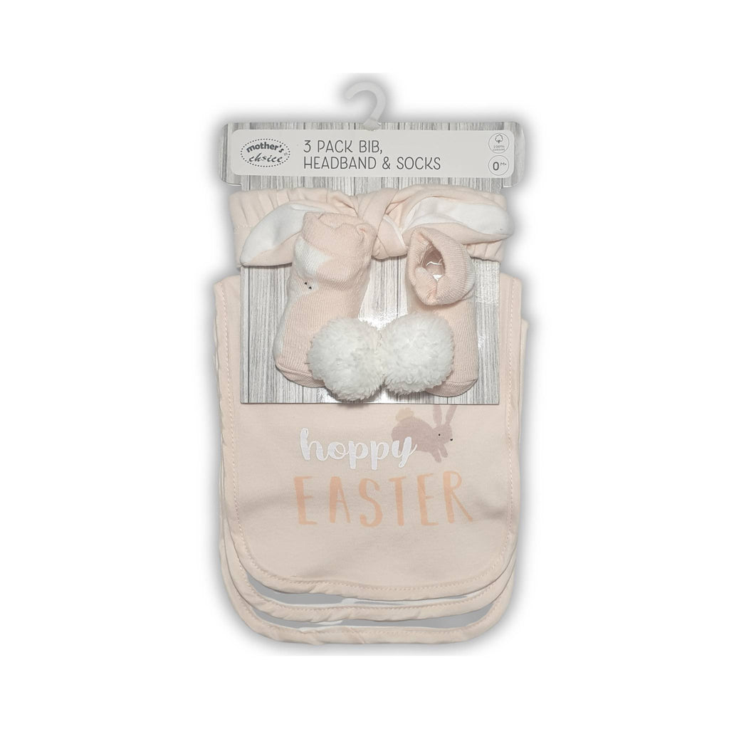 Baby Bib, Socks & Headband Set