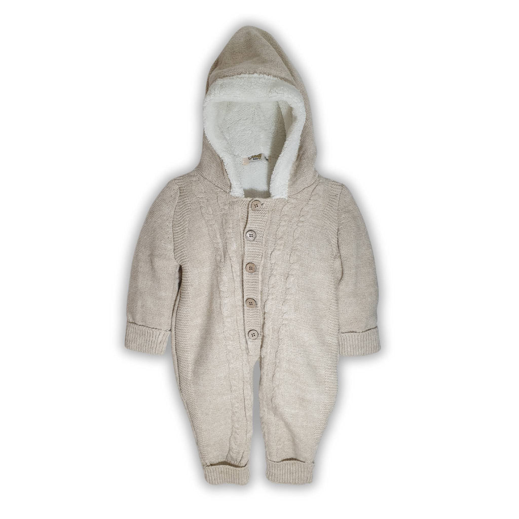 Knitted Hooded Baby Overall Romper One Piece [3M - 18M]
