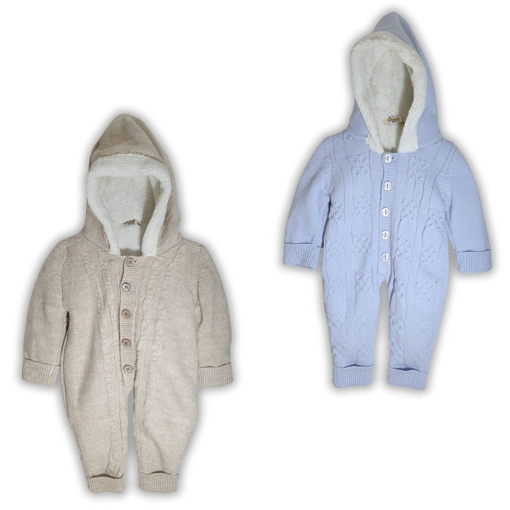 Knitted Hooded Baby Overall Romper One Piece [3M - 18M]